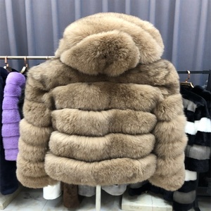 2019 nuovo inverno caldo <span class=keywords><strong>vestiti</strong></span> delle signore vera pelliccia oversize con cappuccio del rivestimento del cappotto di pelliccia di Volpe cappotto di pelliccia per le donne - Product Image 4