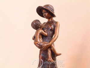 Escultura de bronce de metal artesanía decoración del hogar de la <span class=keywords><strong>madre</strong></span> y el niño - Product Image 6
