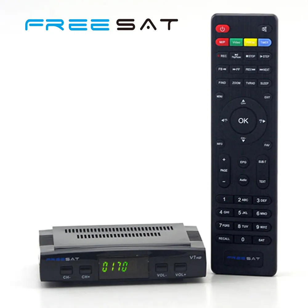 Meilleur Prix Freesat Mini V7 HD Satellite TV Récepteur DVB-S2 Support USB WiFi Dongle