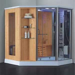 Geprefabriceerde houten huis luxe outdoor stoom sauna met douche