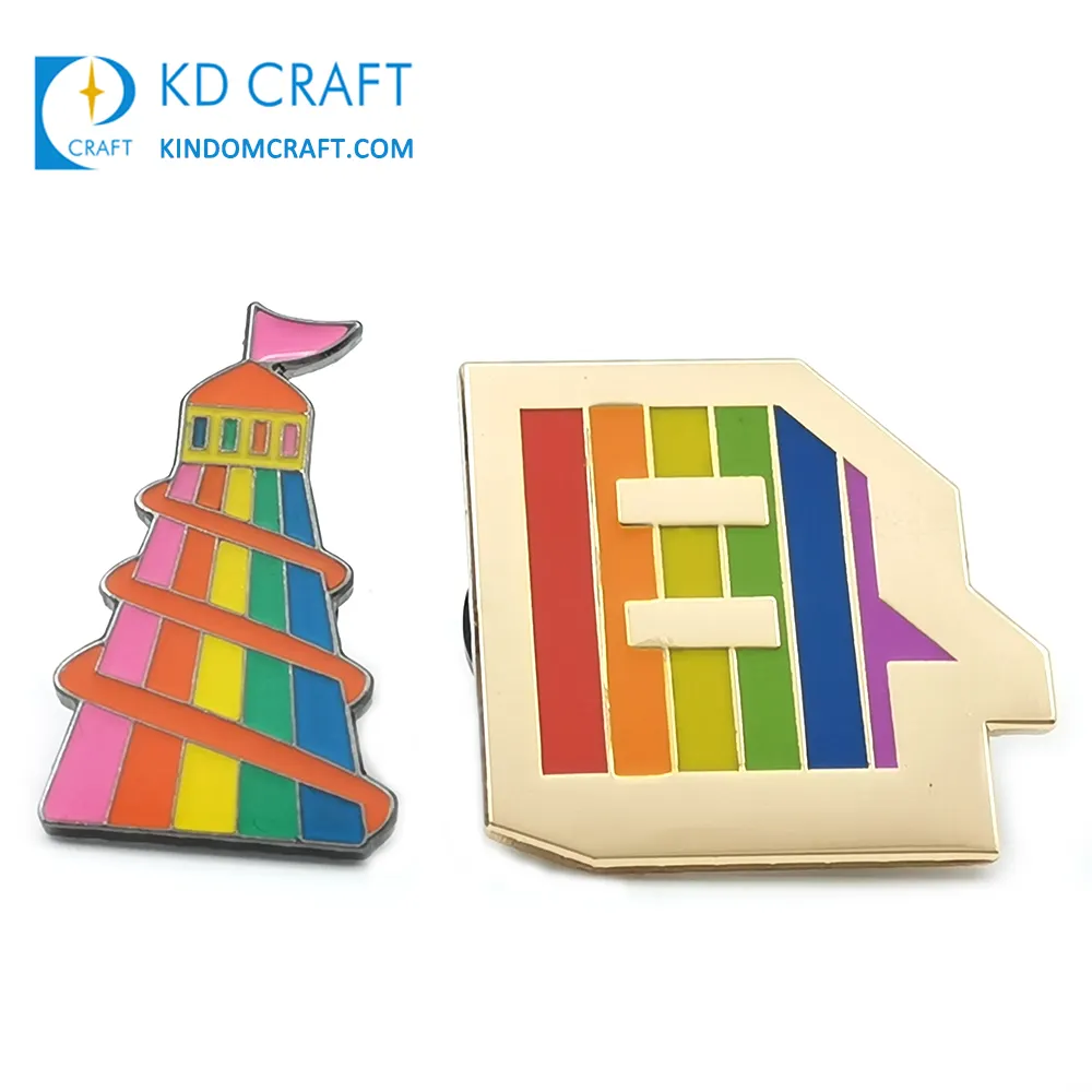 Manufacturer bulk cheap no minimum metal colorful wholesale gay pride LGBT lapel pin badge custom shaped rainbow enamel pin