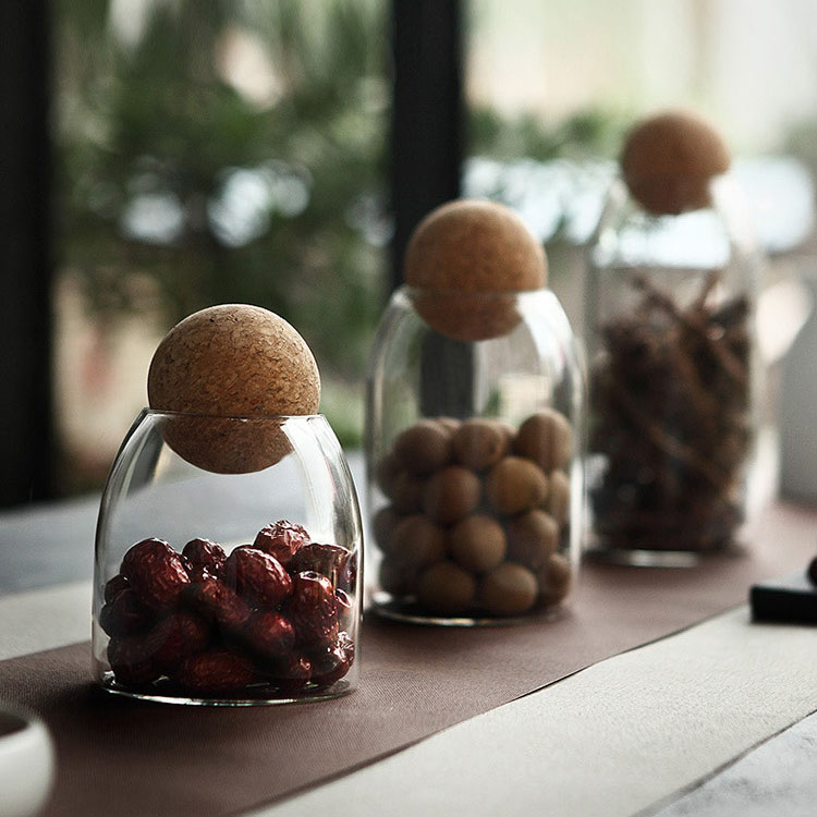 Food Storage Glass Jars Glass With Bamboo Lid Food Grade Material Glass Jar