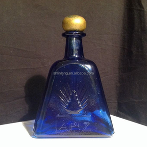 Botella de Licor de <span class=keywords><strong>Tequila</strong></span> de <span class=keywords><strong>Agave</strong></span> <span class=keywords><strong>Azul</strong></span> 100% en Vidrio <span class=keywords><strong>Azul</strong></span> Cobalto de Shanghai Linlang Wholesale - Product Image 6