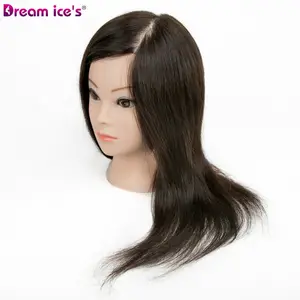 ホット販売マネキンヘッド10-18 "100% 本物の髪の美容師美容マネキンマネキントレーニングヘッドヘア