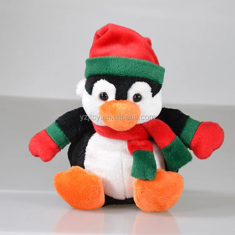 EN71 горячая Распродажа рождественский пингвин Мягкие плюшевые игрушки с шляпой и шарфом/набивные рождественские пингвины плюшевые игрушки/