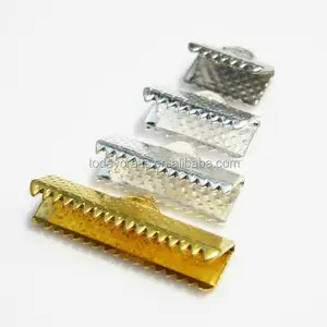 Wholesale ribbon clasp ribbon crimp bracelet end brass crimp clasps