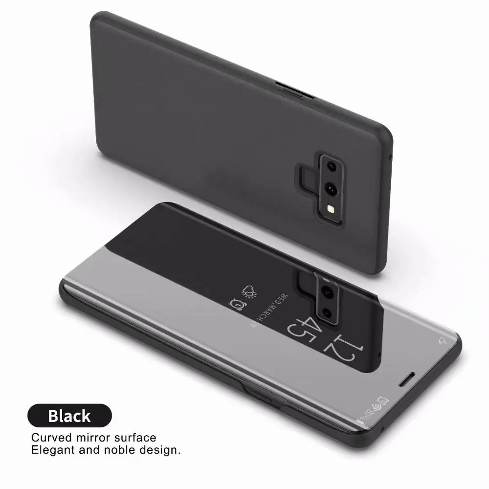 Chrome Clear View Smart Flip Cover Mirror Case For Samsung Galaxy Note 9