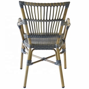 Meubles de restaurant Patio extérieur en osier aluminium café chaises de jardin <span class=keywords><strong>rotin</strong></span> bistro fauteuils - Product Image 4