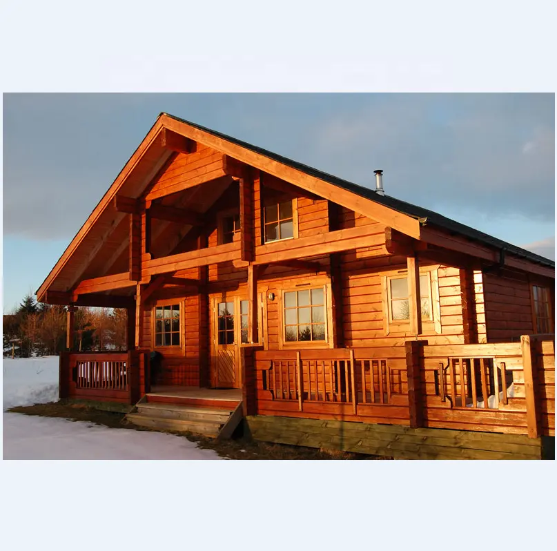 田舎の生活のための居心地の良い3ベッドルームプレハブ木造住宅/キャビン/ログキャビン