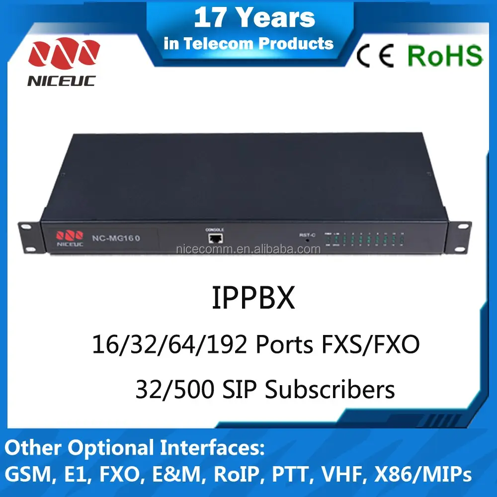 16 Co Garis/Bersamaan Panggilan IP PBX Sistem Telepon Voip Gateway