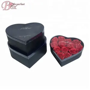 Bruiloft Luxe Hart Vorm Lint Pvc Raam Papier Verpakking Geschenkdoos Bloem Doos