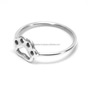Anillo de Plata de Ley 925 con diseño de pata, joyería fina chapada en plata a la moda para aniversario de boda o regalo de compromiso - Product Image 2
