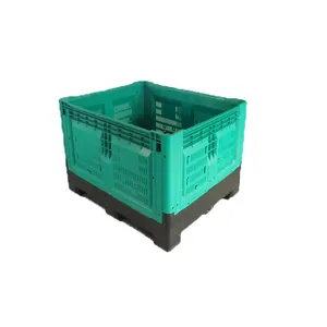 Cajas de plástico plegables para verduras, contenedor perforado, 1200x1000