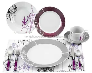Колумбия, фарфор, 20 шт., Обеденный набор, посуда, набор с простым цветочным дизайном
