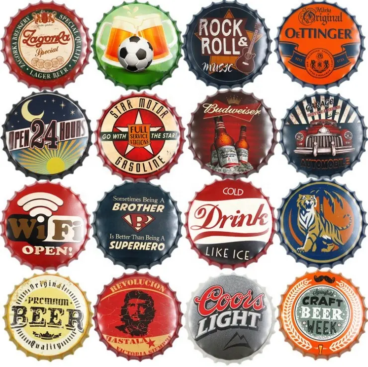 2021 High quality Tinplate beer bottle lid for wall decoration