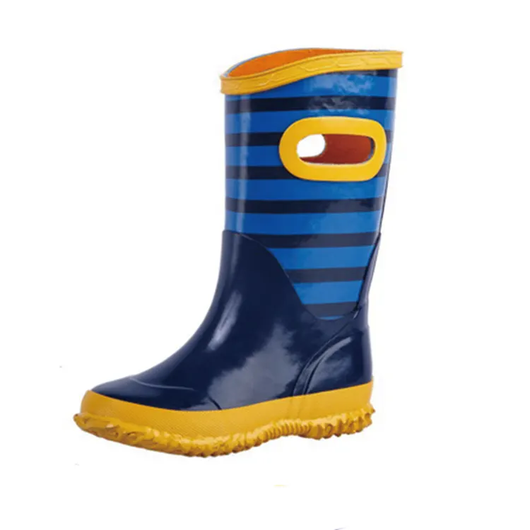 2024 New Design Boys Rain Boots Cheap Short Boot For Kids With Handle Footwear Shoes