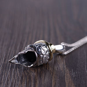 Commercio all'ingrosso Dei Monili Dell'annata 925 Argento Cremazione Del Pendente Del Cranio per gli uomini - Product Image 4