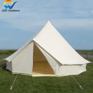 GodsWord Outdoor Single Layers Luxury Camping Tent Outdoor Flame Retardant Canvas Glamping Bell Tent Family Hotel Bell Tent