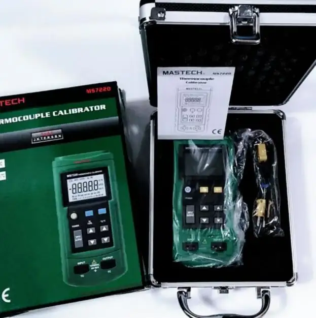 MASTECH MS7220 portátil profesional termopar Simulador de calibrador del probador del metro Operable con 8 tipos de termopares