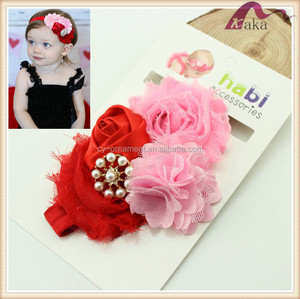 2017 Bébé doux bande de cheveux infantile enfants pneu Vintage Style Coiffe tête fleur Filles cheveux accessoires coton tissu - Product Image 5