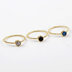 Zg0284 Mini Vòng Hình Dạng Druzy Nhẫn Trang Sức Phụ Nữ Druzy Vòng Bán Buôn - Product Image 5