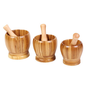 Bambú mortero y <span class=keywords><strong>maja</strong></span>& conjunto, saludable de especias y herramienta de <span class=keywords><strong>la</strong></span> cocina conjunto - Product Image 1