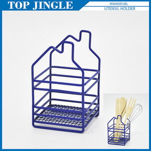 Modern House Shape Wire <b>Utensil</b> Holder - Product Image 1