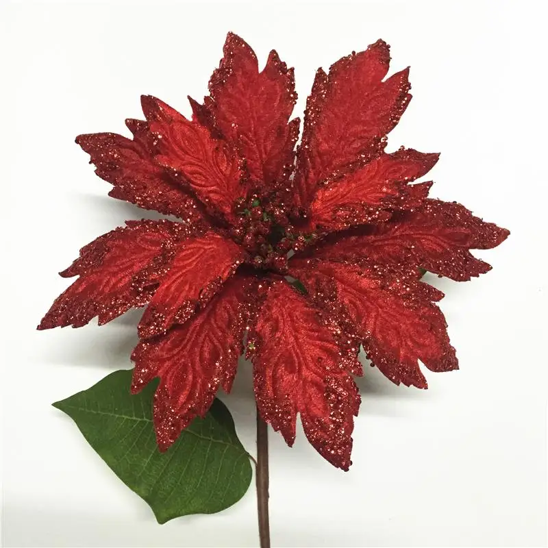 Blaues Weihnachtsstern Samt Blumen fr festliche Dekoration 34"