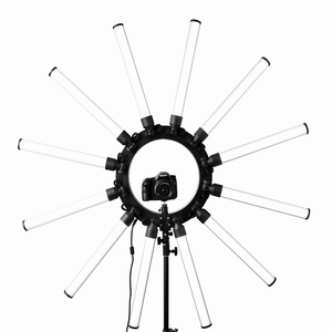 Lampe d'éclairage photographique TL-1800 à anneau lumineux pour caméra et téléphone, 12 tubes, intensité réglable 3200-5600K, pour maquillage et photographie, <span class=keywords><strong>moins</strong></span> <span class=keywords><strong>cher</strong></span> - Product Image 1