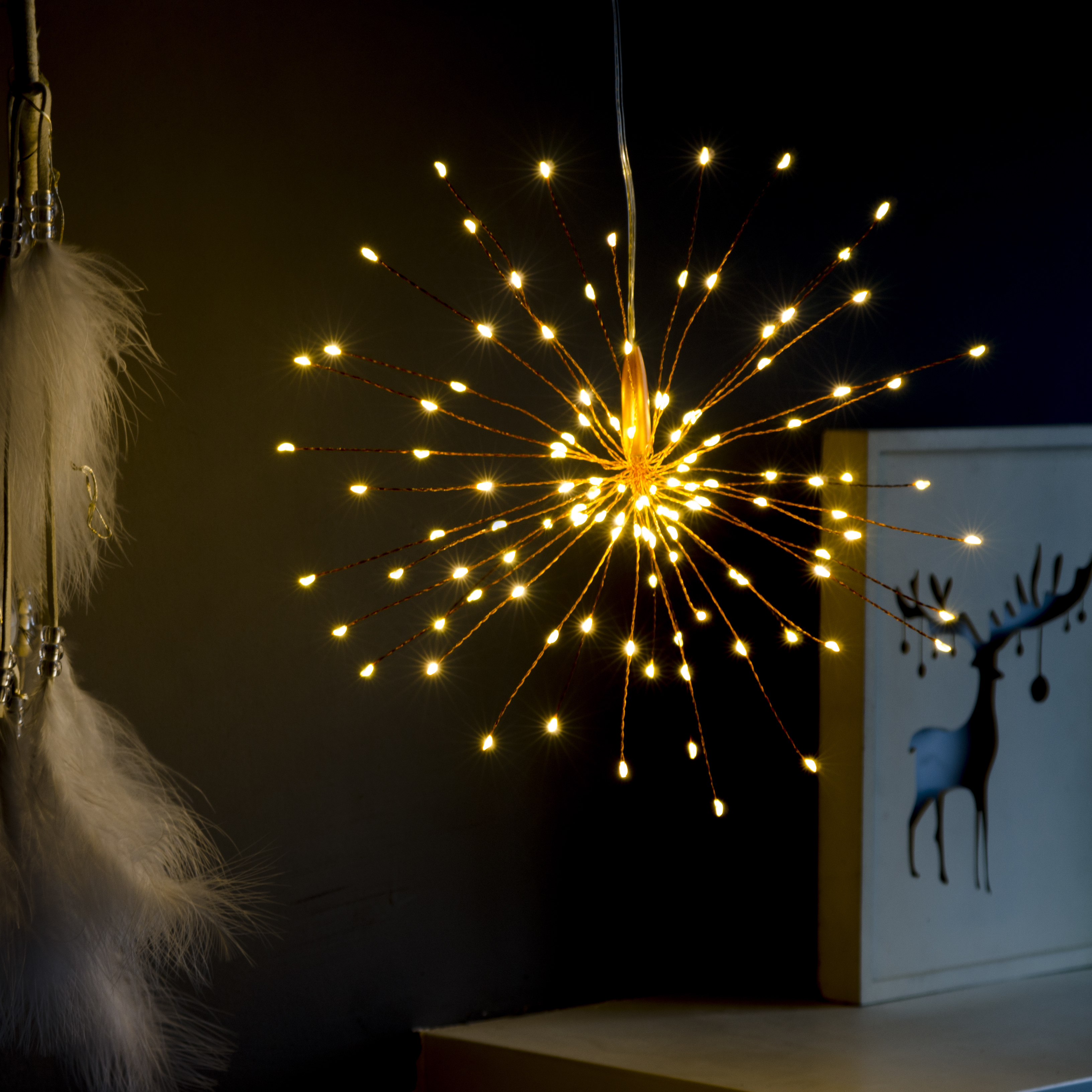 Evermore Party Christmas Solar Power Decoration Starburst Tree Outdoor Wedding LED Firework Lights -