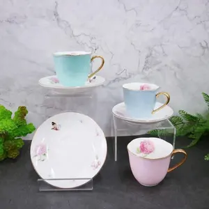 अद्वितीय चाय कप और तश्तरी, गर्म नए उत्पादों चीनी मिट्टी के बरतन कॉफी कप और तश्तरी