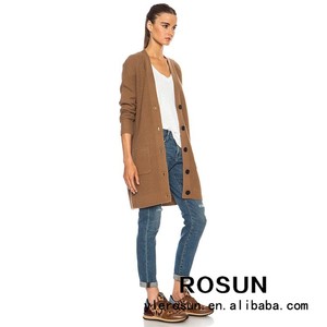 Rosun de gran tamaño <span class=keywords><strong>cardigan</strong></span> en color caqui con botones v-cuello de la <span class=keywords><strong>mujer</strong></span> suéter de la <span class=keywords><strong>rebeca</strong></span> - Product Image 4