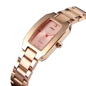 Skmei-Reloj de pulsera para mujer, de cuarzo, con parte trasera de acero inoxidable, de jam tangan