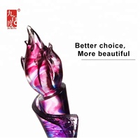 Trophée en forme de flamme de feu en cristal K9 Jadevertu, forme de bougie, haute qualité, pâte de verre, art, logo personnalisé gravé, coloré