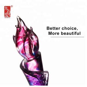 Trophée en forme de flamme de feu en cristal K9 Jadevertu, forme de bougie, haute qualité, pâte de verre, art, logo personnalisé gravé, coloré - Product Image 3