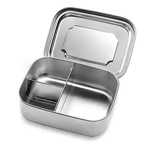 Metalen lunchbox roestvrij staal, rvs lunchbox met compartiment