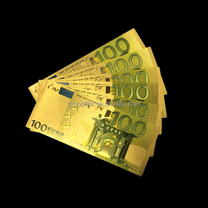 Tamaño personalizado es aceptable regalo 100 Euro plateado 24 k gold foil billetes - Product Image 4