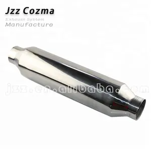 JZZ cozma knalpot 2.5 inci Stainless Steel, tipe knalpot Stainless Steel tunggal untuk Resonator kendaraan Universal