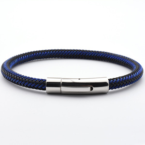 Gelang Pengencang Jepret Kulit Baja Tahan Karat Pria, Desain Sederhana Klasik - Product Image 5