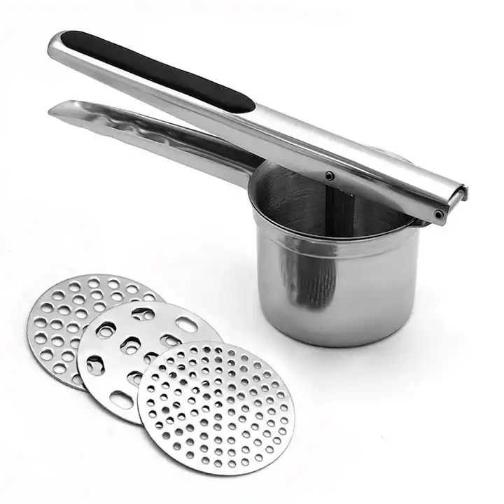 Mamual Stainless Steel Potato Masher Inter Changeable Fineness