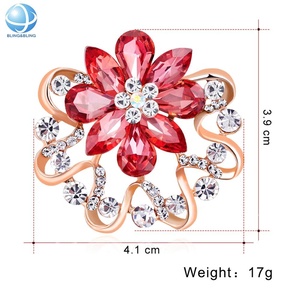 Bunga Elegan Syal Klip Bros Sutra Kristal Berlian Imitasi Syal Gesper Pin untuk Wanita Perhiasan - Product Image 4
