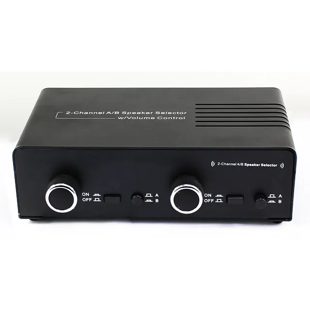 Seletor de alto-falante de 2 canais a/b, com controle de volume e vídeo e áudio profissional em casa