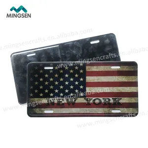 custom made tin metal advertising printing US flag car license plate