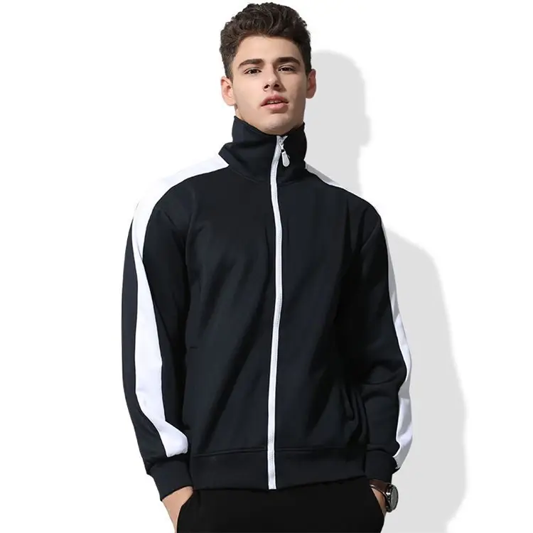 Wholesale Men Sports Plain Stripe Varsiti Track Jackets