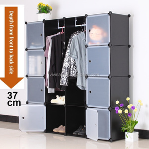 Sistema <span class=keywords><strong>de</strong></span> armario portátil <span class=keywords><strong>de</strong></span> plástico, bricolaje, con 2 carriles <span class=keywords><strong>de</strong></span> tela - Product Image 2