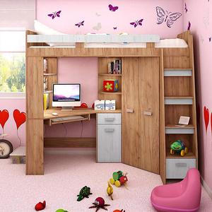 Letto a Castello per Bambini con Scrivania e Armadio in Legno dal Design Moderno in Offerta - Product Image 2