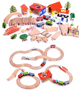 Деревянные поезда трек игрушки набор волшебный трек и друзья станция Мост Аксессуары железнодорожная модель обучающая игрушка трек - Product Image 4