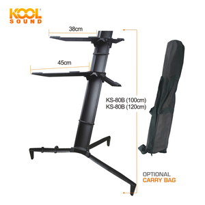 Support de <span class=keywords><strong>clavier</strong></span> <span class=keywords><strong>double</strong></span> en alliage d'aluminium noir Kool Sound 1M durable pour la vente en gros - Product Image 1