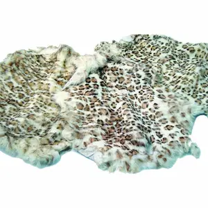 Exotic Leopard Print fur Hair on Hide Rabbit Skin Pelt