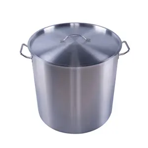 Restoran Komersial Tidak Lengket 200l 201 Murah Susu Mie Besar Panci Sup Logam Stainless Steel Sup & Pot Stok Dukungan